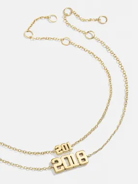 18K Gold Varsity Font Custom Number Bracelet - Varsity Font Numbers