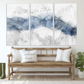 Abstract canvas wall art Great smoky mountains horizontal home decor wall art Abstract art print Extra large wall art Multi panel wall art