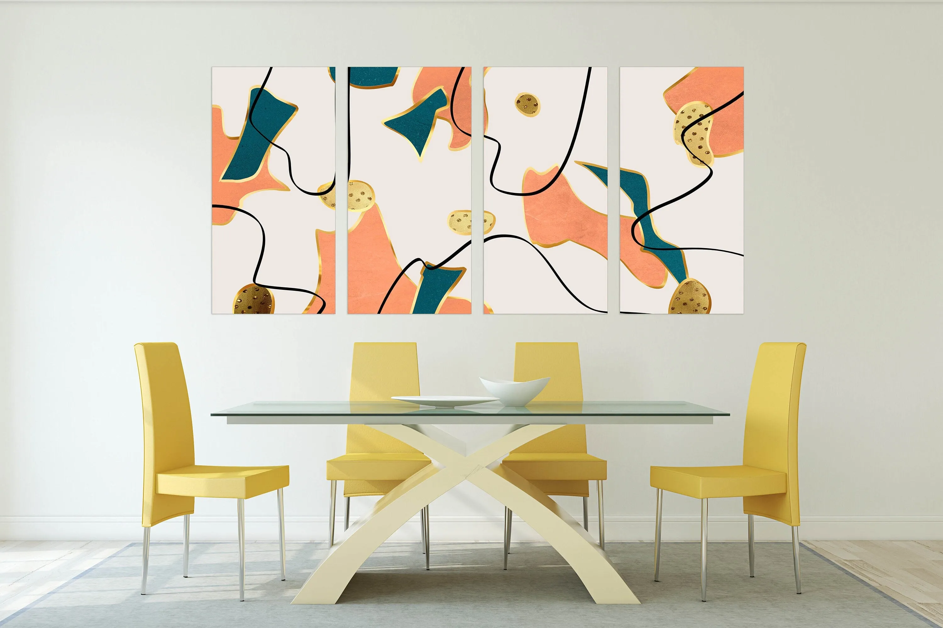 Abstract wall art Abstract painting Home wall decor Modern abstract art Multi panel canvas wall art Canvas painting