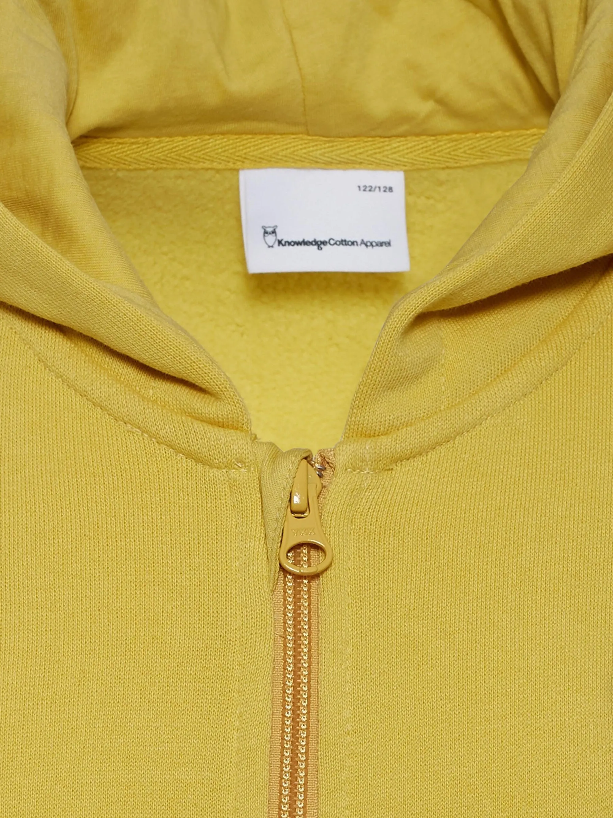 Badge zip hood sweat - Misted Yellow