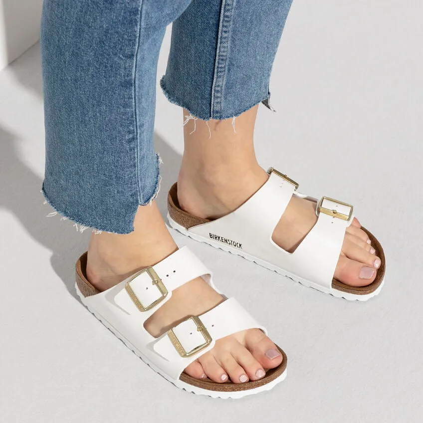 Birkenstock Arizona White Patent Birko Flor