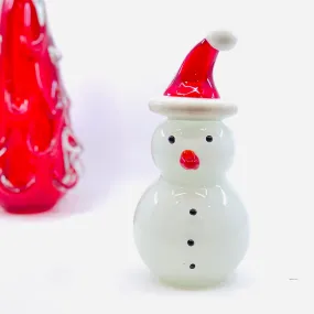 Blown Glass Snowman - Red Santa Hat