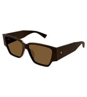 Bottega Veneta Women's Brown Rectangular Sunglasses