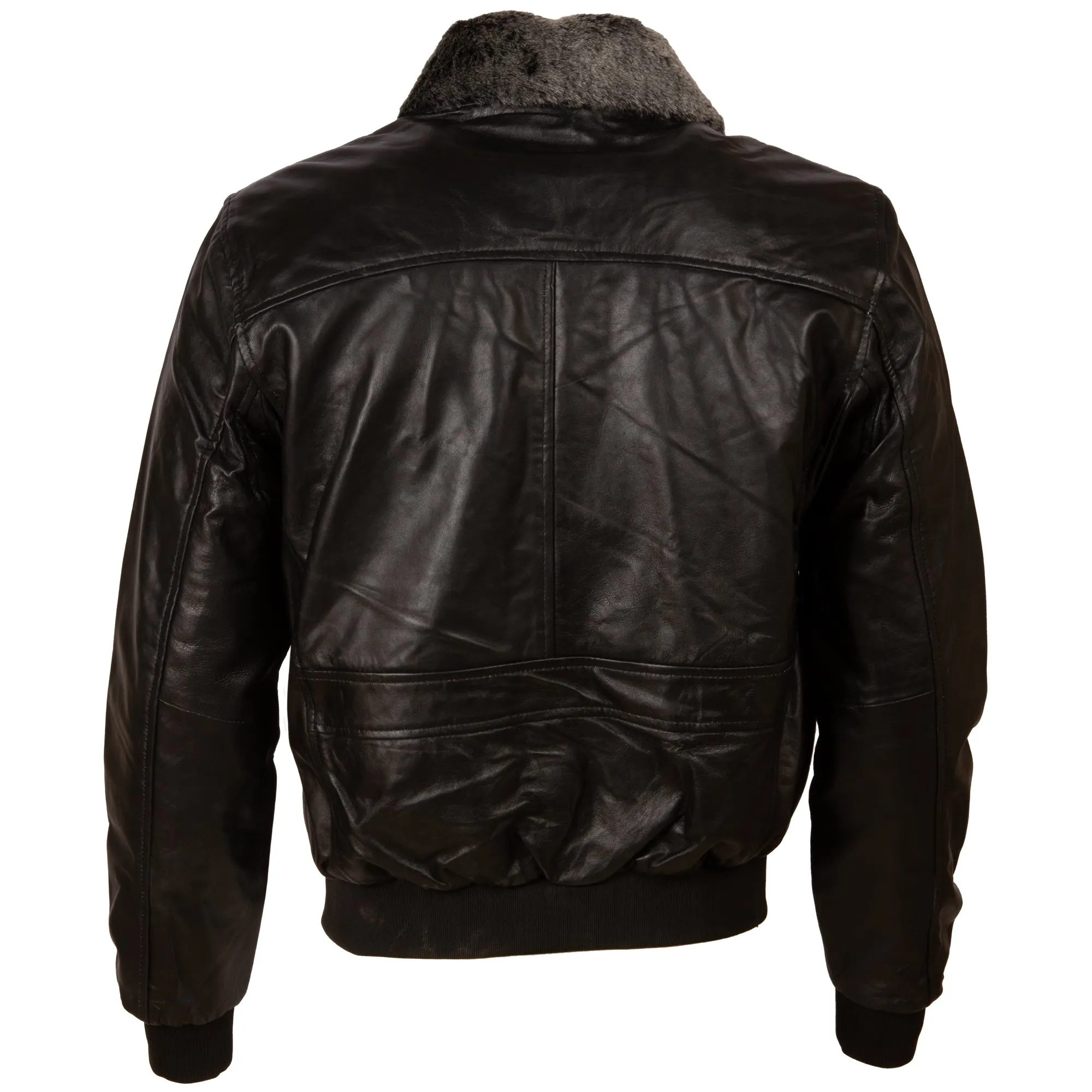 BP9J Men's Pilot Aviator Jacket - Black/Snow Top