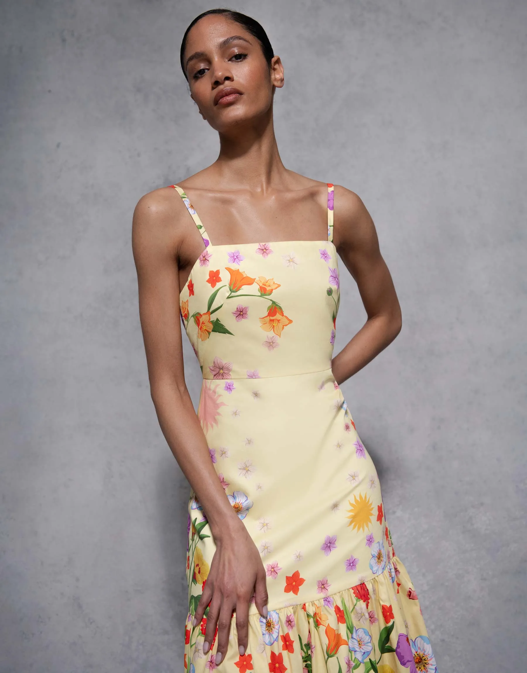 Cordiela Cotton Maxi Dress - Terrazzo Flower Yellow - SALE