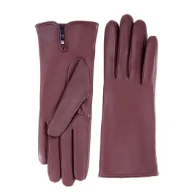 Gala Gloves Bordeaux Soft Nappa Leather Gloves With Palm Opening And Cashmere Lining