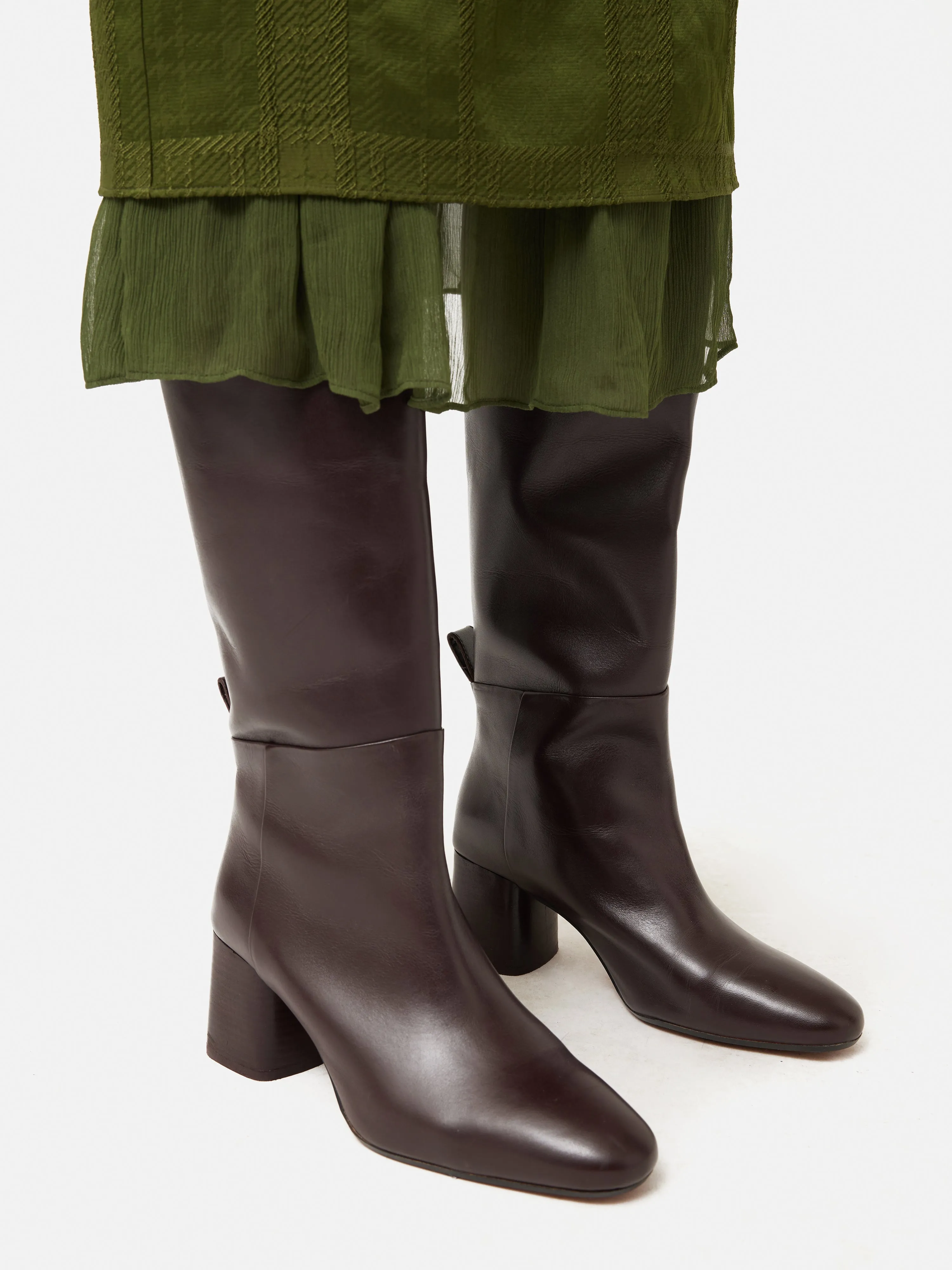 Heeled Riding Boot | Burgundy