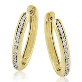 Hoop Earrings in 18k Gold with Diamonds