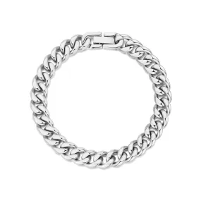 Men's 9mm Stainless Steel 7.5-8.5 Inch Curb Chain Bracelet