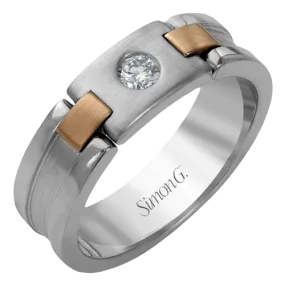 Men's Wedding Band In 14k Or 18k Gold With Diamonds