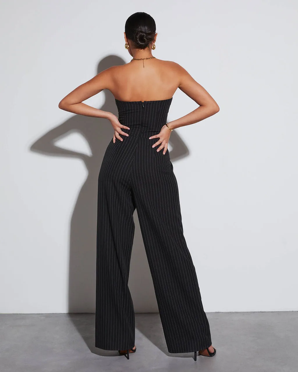 Midnights Strapless Pinstripe Jumpsuit