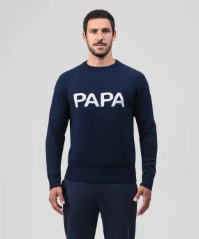 Nordic Wool Sweater "PAPA": Navy