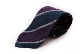 Purple & Blue Striped Cashmere Wool Grenadine Tie