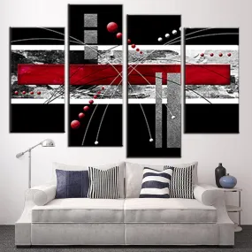 Red, Black, Gray Abstract Rectangles