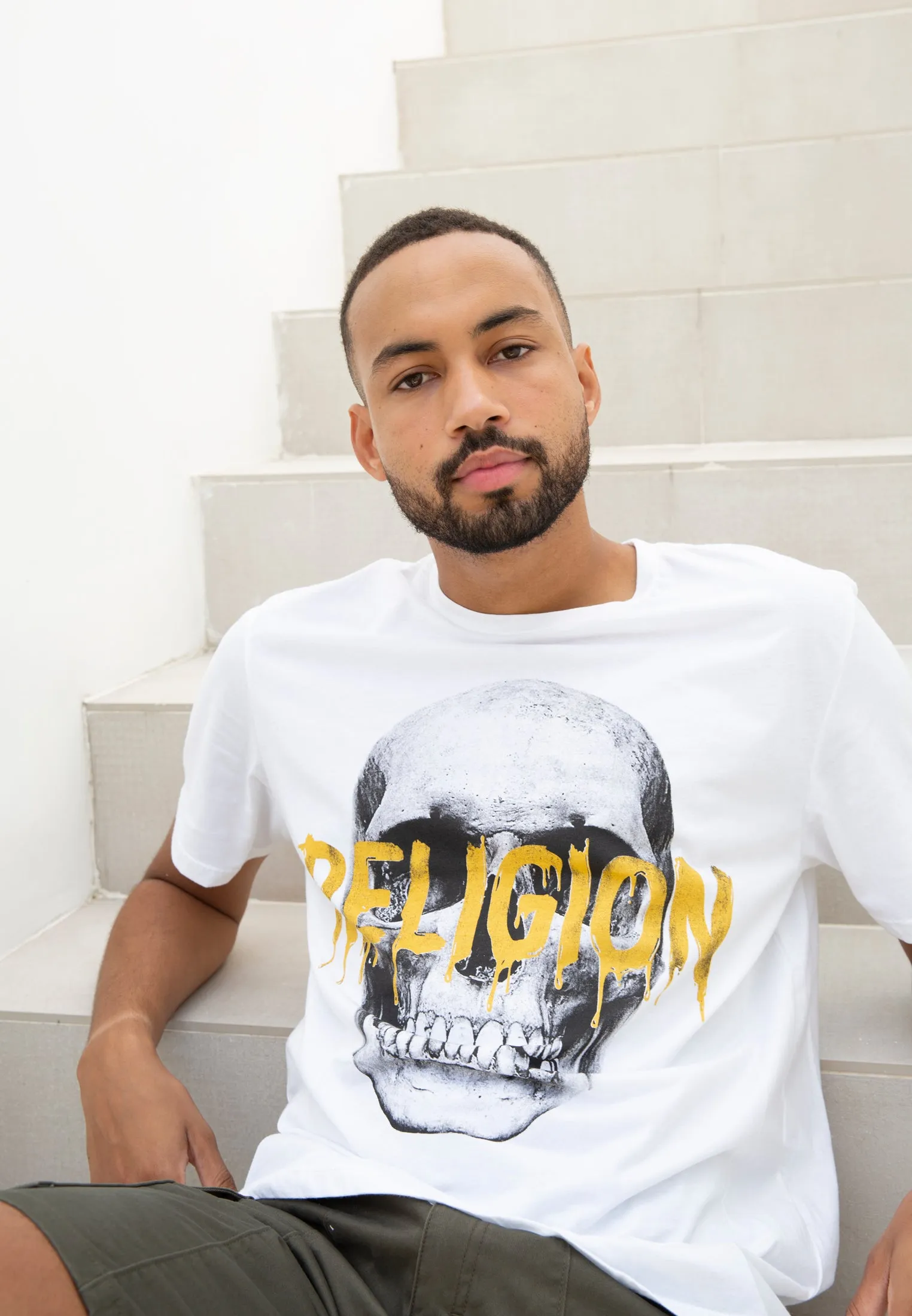 RELIGION SKULL T-SHIRT WHITE