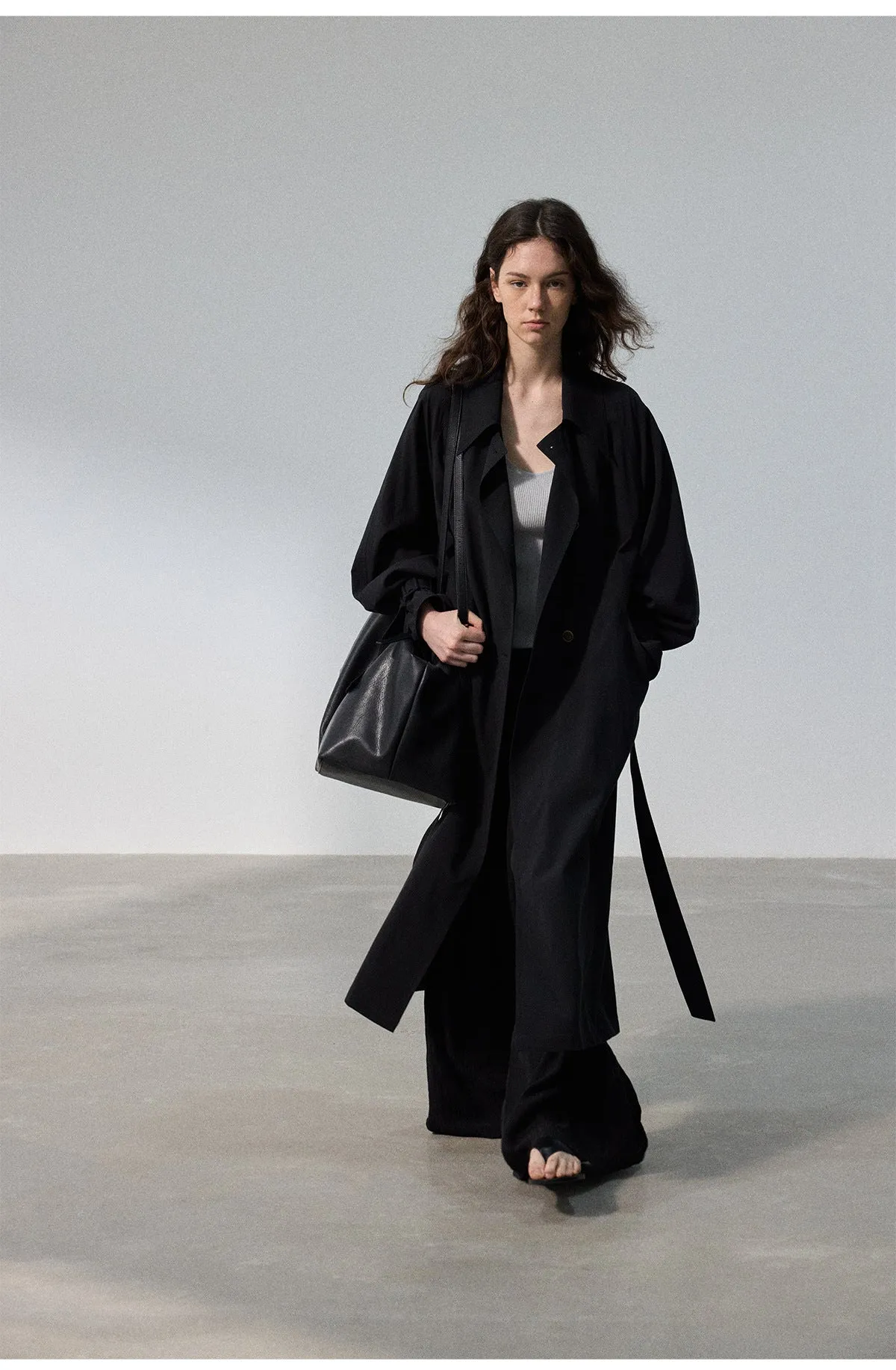 Viscose blend soft trench coat | 3 color