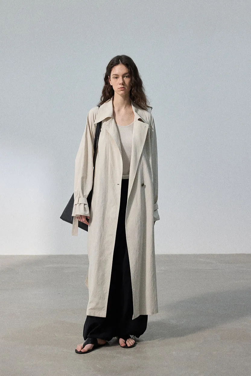 Viscose blend soft trench coat | 3 color