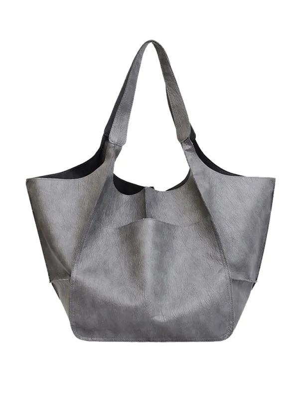 Women's Large Soft PU Leather Shoulder Tote Bag