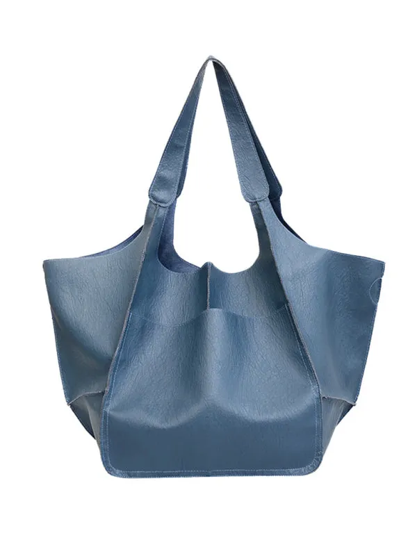 Women's Large Soft PU Leather Shoulder Tote Bag