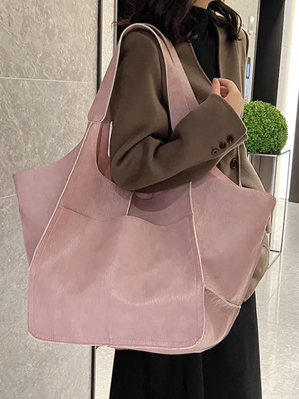 Women's Large Soft PU Leather Shoulder Tote Bag